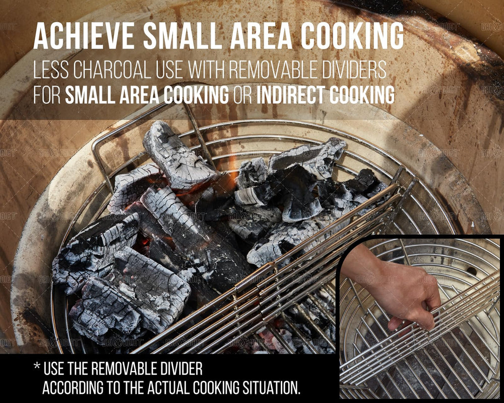 GriAddict bowl-shaped ash basket side angle improving airflow and heat