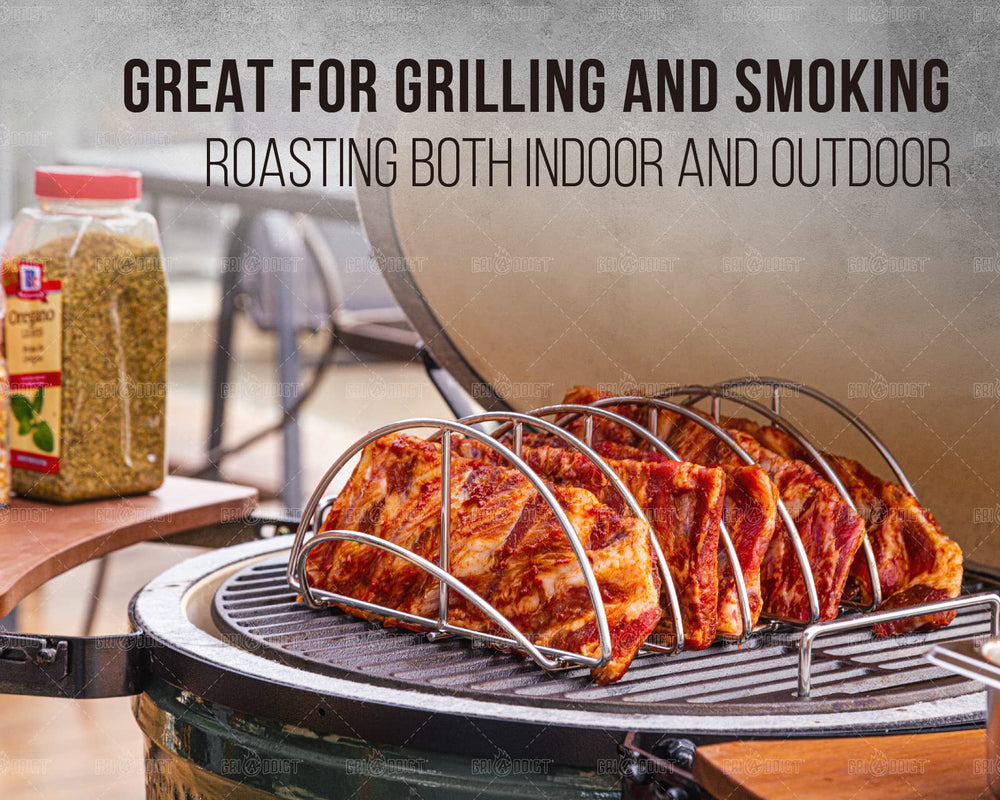 GriAddict rack next to ruler showing size comparison for 18-inch and larger grills