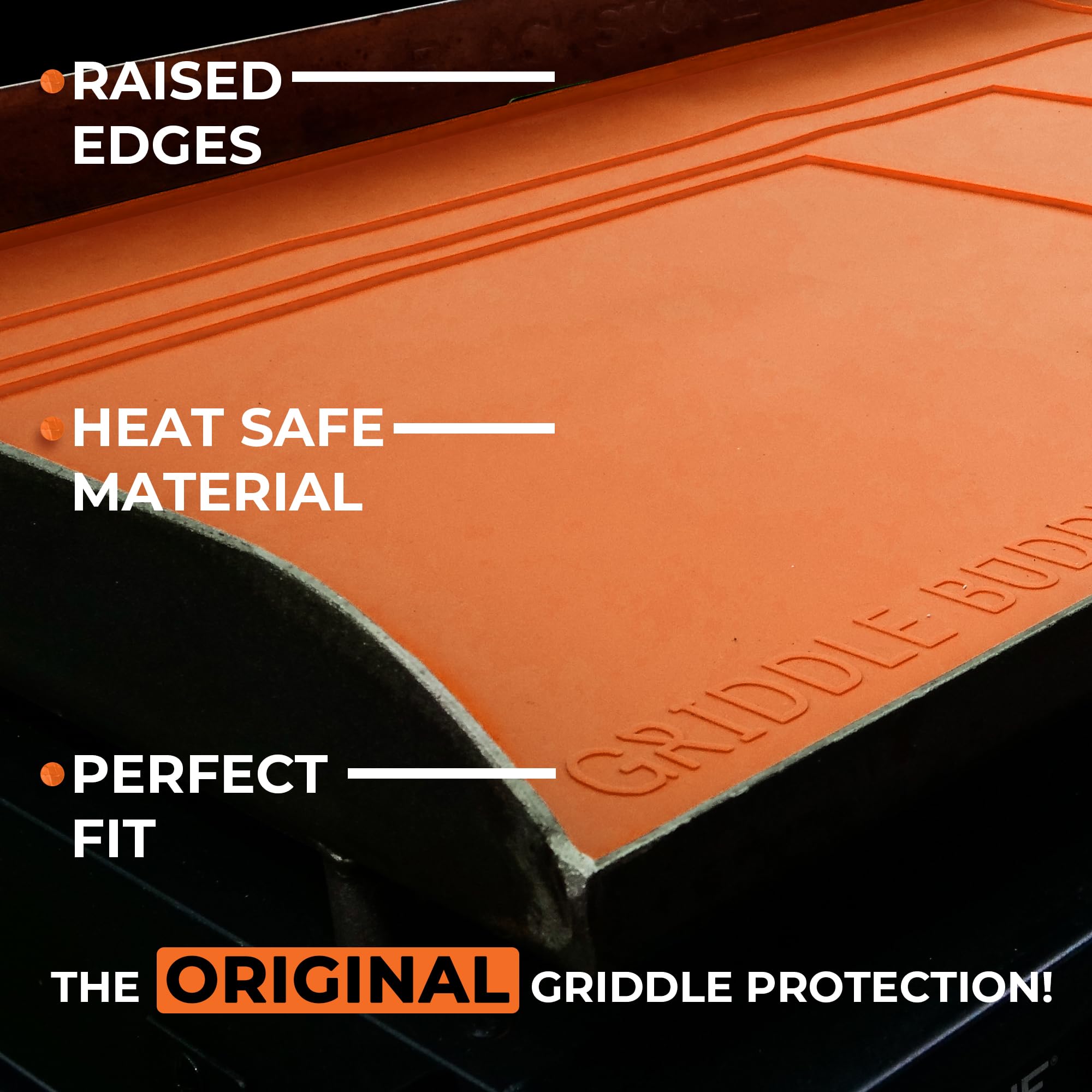 Griddle Buddy edge fit detail on 30" griddle preventing debris entry