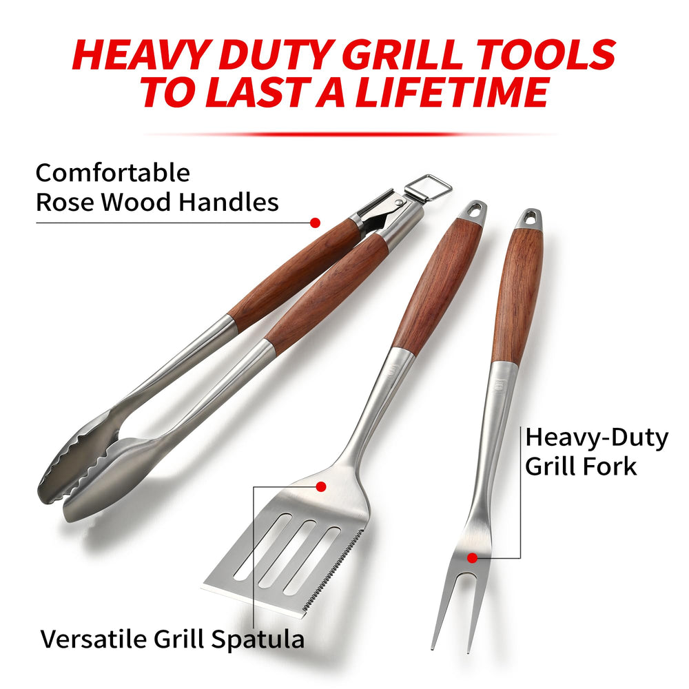 GRILAZ spatula close-up showing serrated edge and thick stainless steel for easy slicing