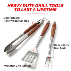 GRILAZ spatula close-up showing serrated edge and thick stainless steel for easy slicing