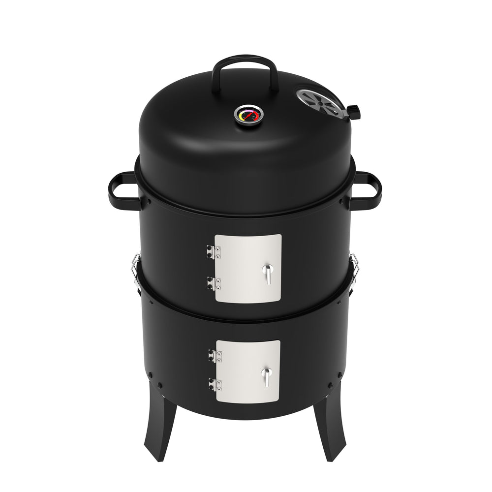 GRILIFE open lid with crossbars and hooks highlighting hanging smoking versatility