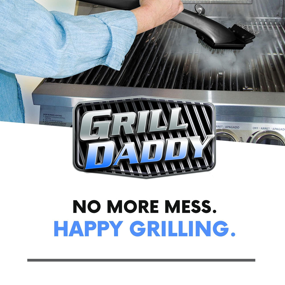 GRILL DADDY before and after grates showing restored clean surface after steam cleaning