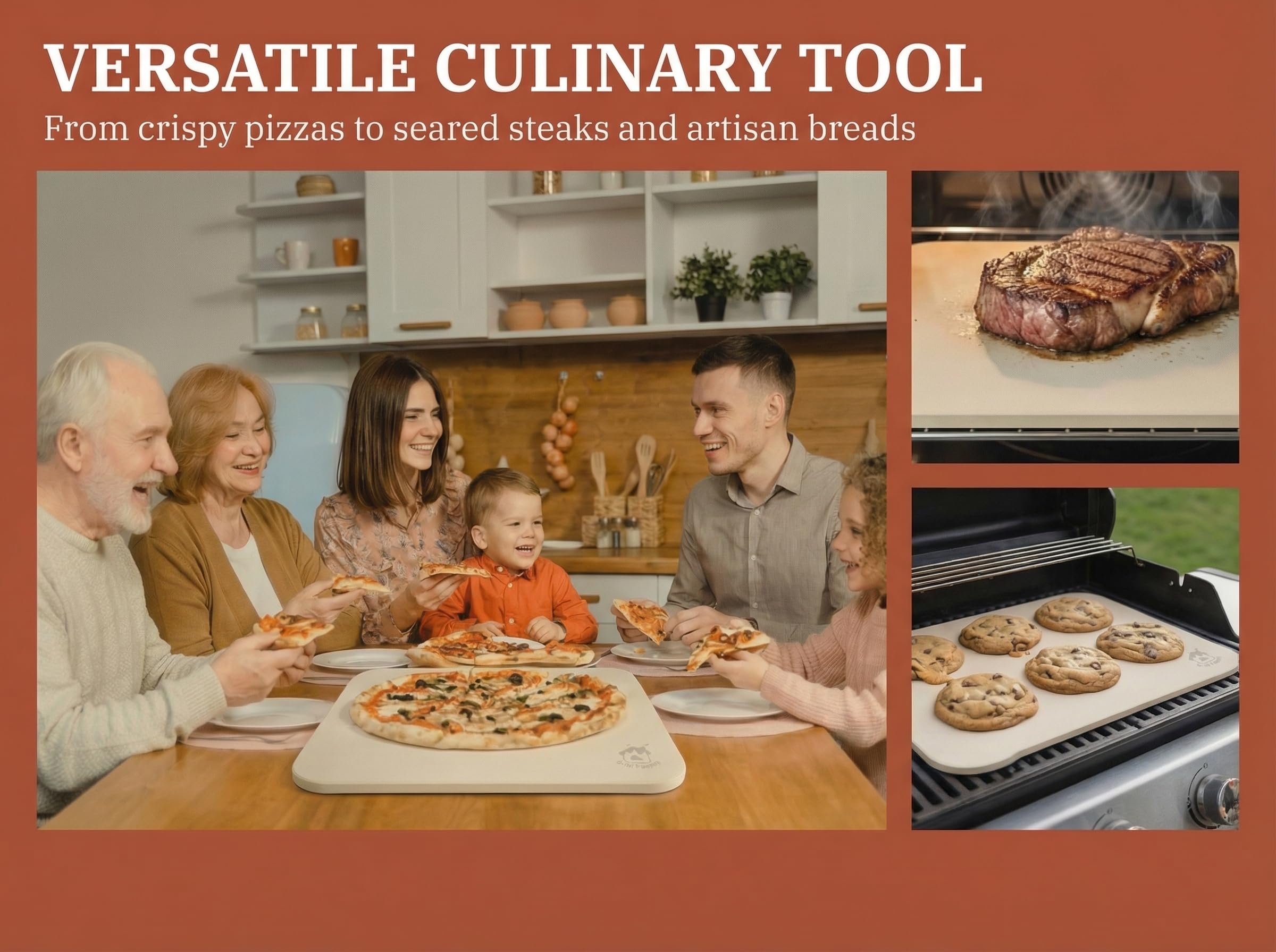 GRILL FAMILY underside and edge of stone highlighting sturdy construction and long life