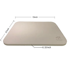 GRILL FAMILY pizza stone topped with golden baked pizza demonstrating crisp crust result