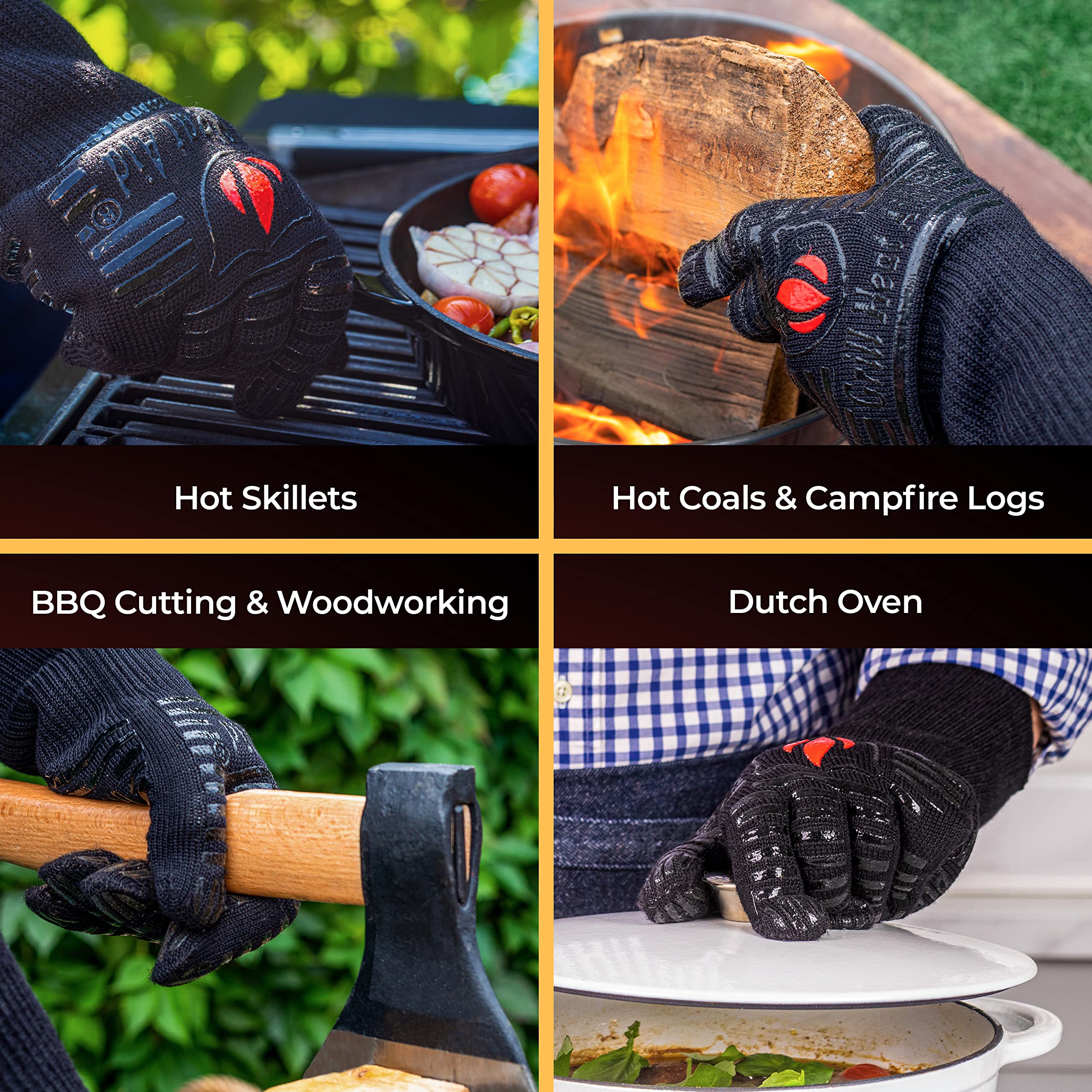 Grill Heat Aid aramid fabric close-up showing heat-resistant outer layer benefit