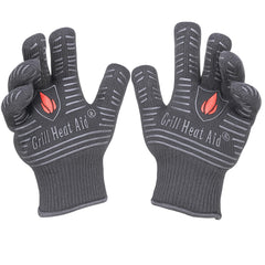 Grill Heat Aid front view showing full glove set and five-finger fit for safer grilling