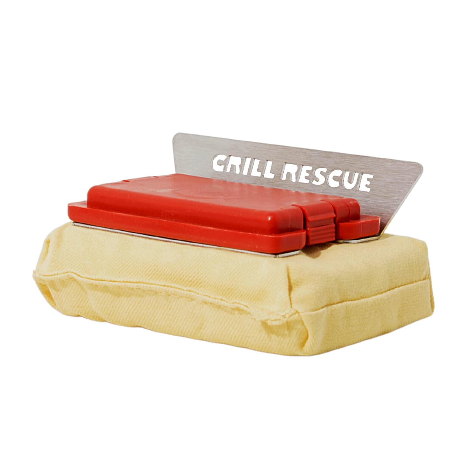 Grill Rescue front view griddle head showing full cleaning face and sturdy construction for reliable cleaning