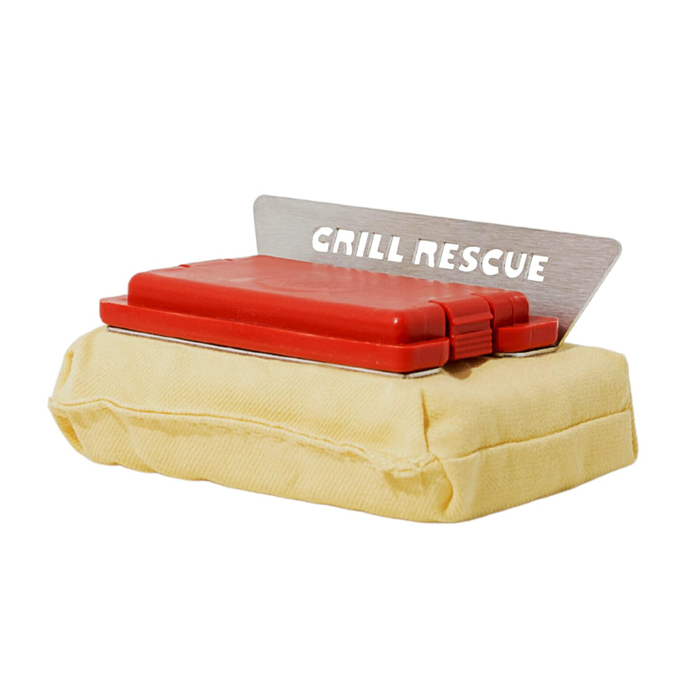 Grill Rescue front view griddle head showing full cleaning face and sturdy construction for reliable cleaning