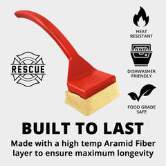 Grill Rescue head in use generating steam to lift grease and speed cleaning