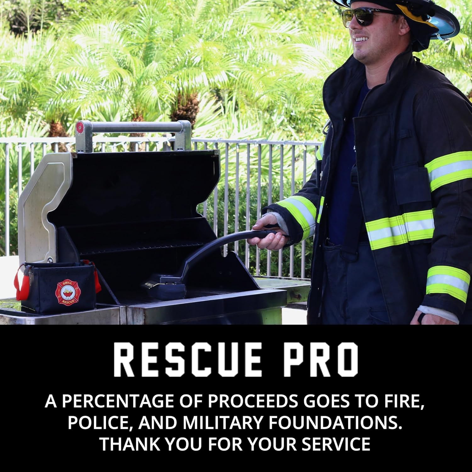 Grill Rescue in backyard use showing effortless post-cook cleanup benefit