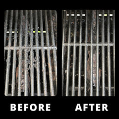 Grill Rescue replacement head beside ruler showing compact size and easy handle swap benefit