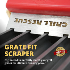 Grill Rescue close-up of textured scraper surface highlighting effective residue removal