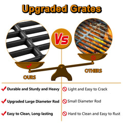Grill Valueparts edge profile showing thick cast iron for even heat transfer benefit