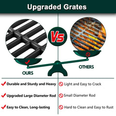 Grill Valueparts grates installed on Char-Broil grill illustrating even heat distribution