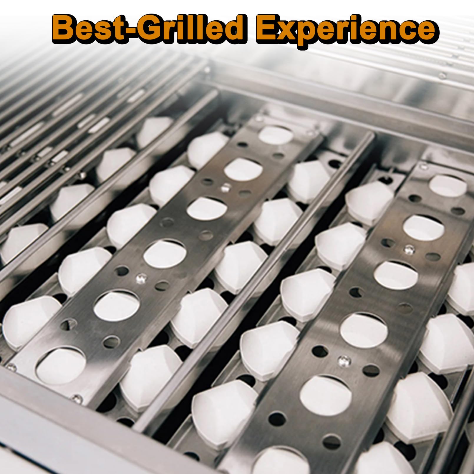 Grill Valueparts installed in grill protecting burners and reducing flare-ups