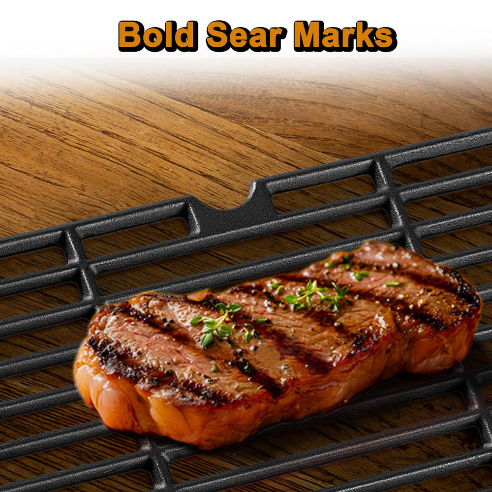 Grill Valueparts next to ruler showing 13¼ by 17 inch single-grate dimension