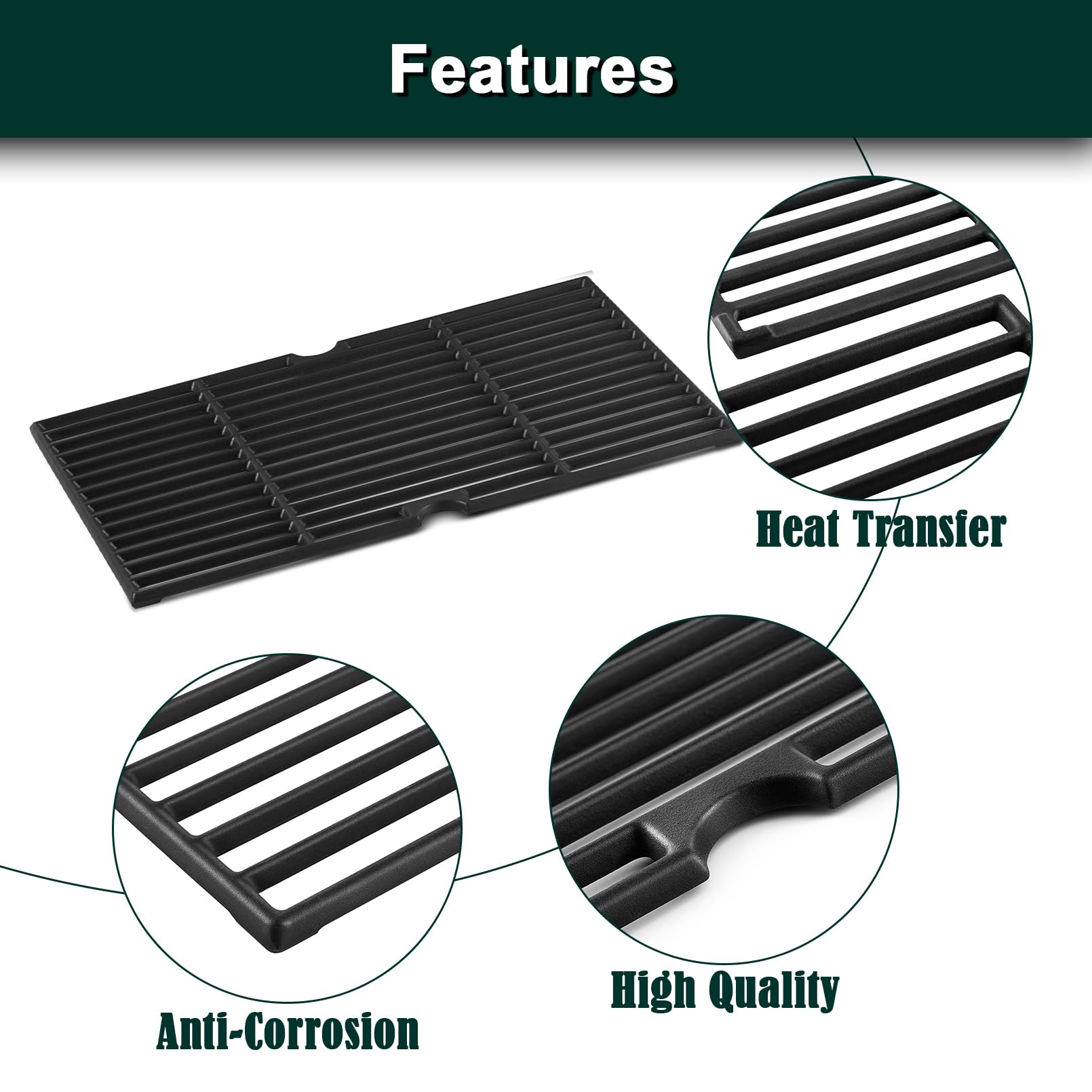 Grill Valueparts detail of cast iron thickness for long-lasting heat retention
