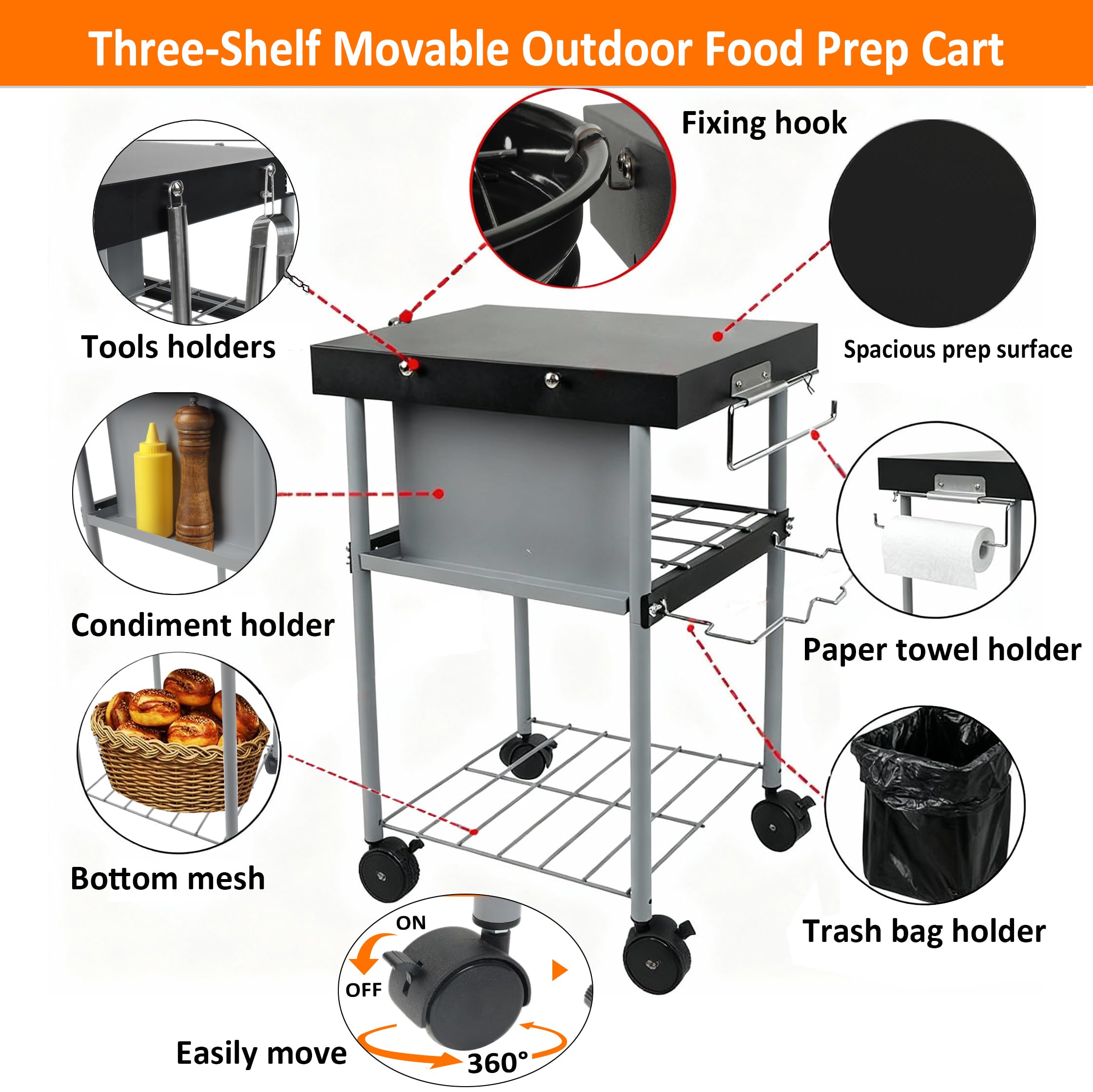 GrillAce detachable wire rack and seasoning grooves for quick access