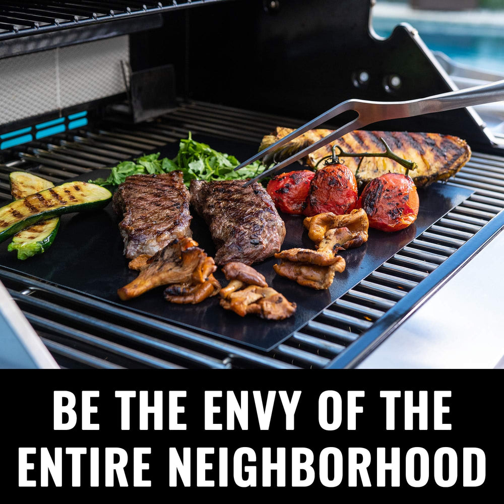 Grillaholics lifestyle shot of backyard BBQ serving family showing joyful hosting benefit