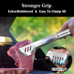 GRILLART detailed view of 4-in-1 spatula showing tenderizer blades and opener