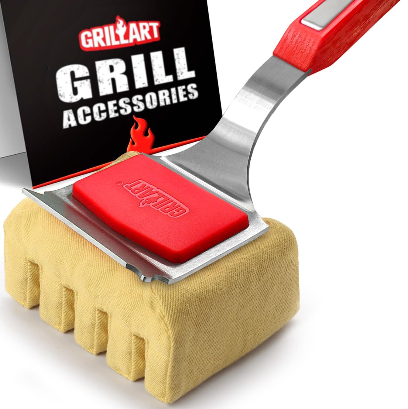 GRILLART front view of replacement head showing fit and shape for easy swap