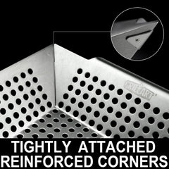 GRILLART side profile showing tapered depth that saves grate space and increases capacity