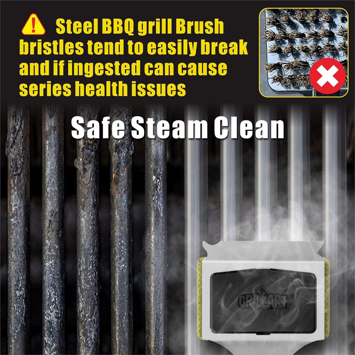 GRILLART size comparison in hand showing compact length for better control benefit