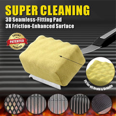 GRILLART stainless-steel handle detail demonstrating sturdy heat-resistant grip benefit