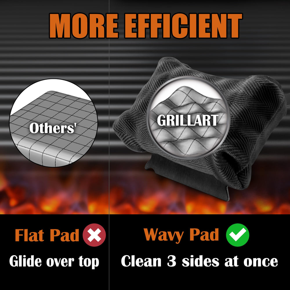 GRILLART SteamWizards reinforced handle and built-in hook, strong durable grip