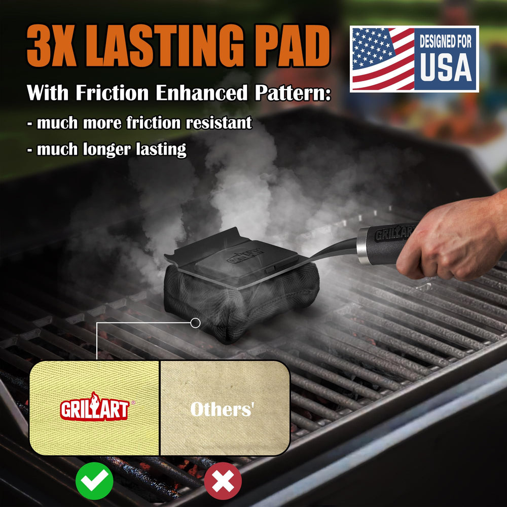 GRILLART SteamWizards next to ruler showing 17-inch length, size clarity