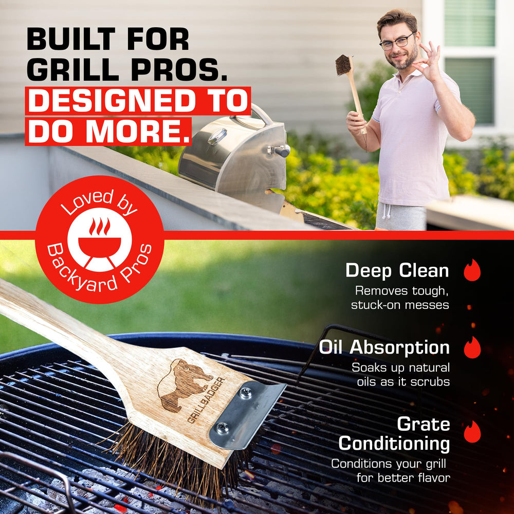 GRILLBADGER cleaning a cast-iron grate protecting and enhancing seasoning
