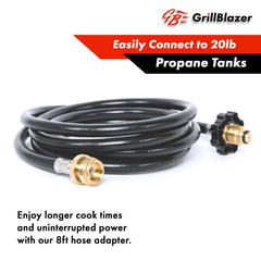 GRILLBLAZER close-up of solid brass connector highlighting secure leak-resistant fit