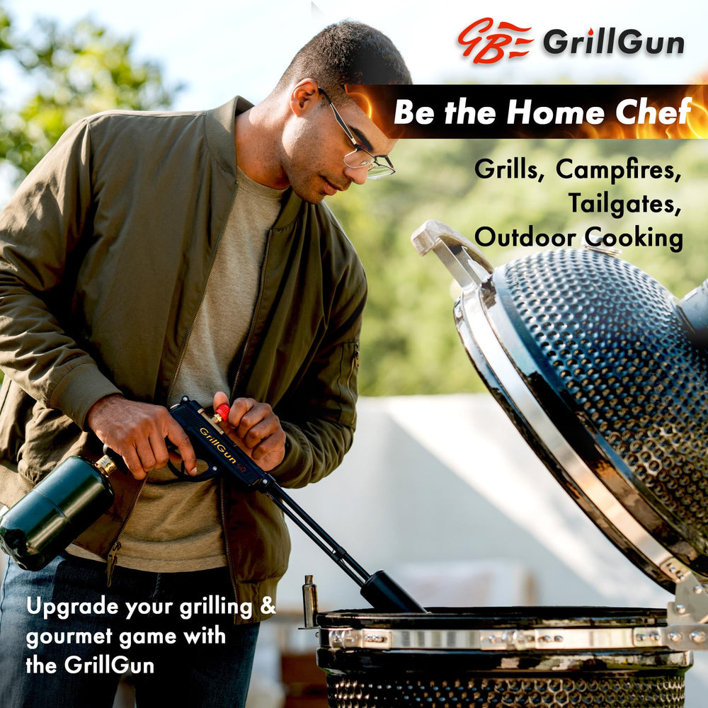 grillblazer eight-foot hose neatly arranged showing long-reach connection advantage