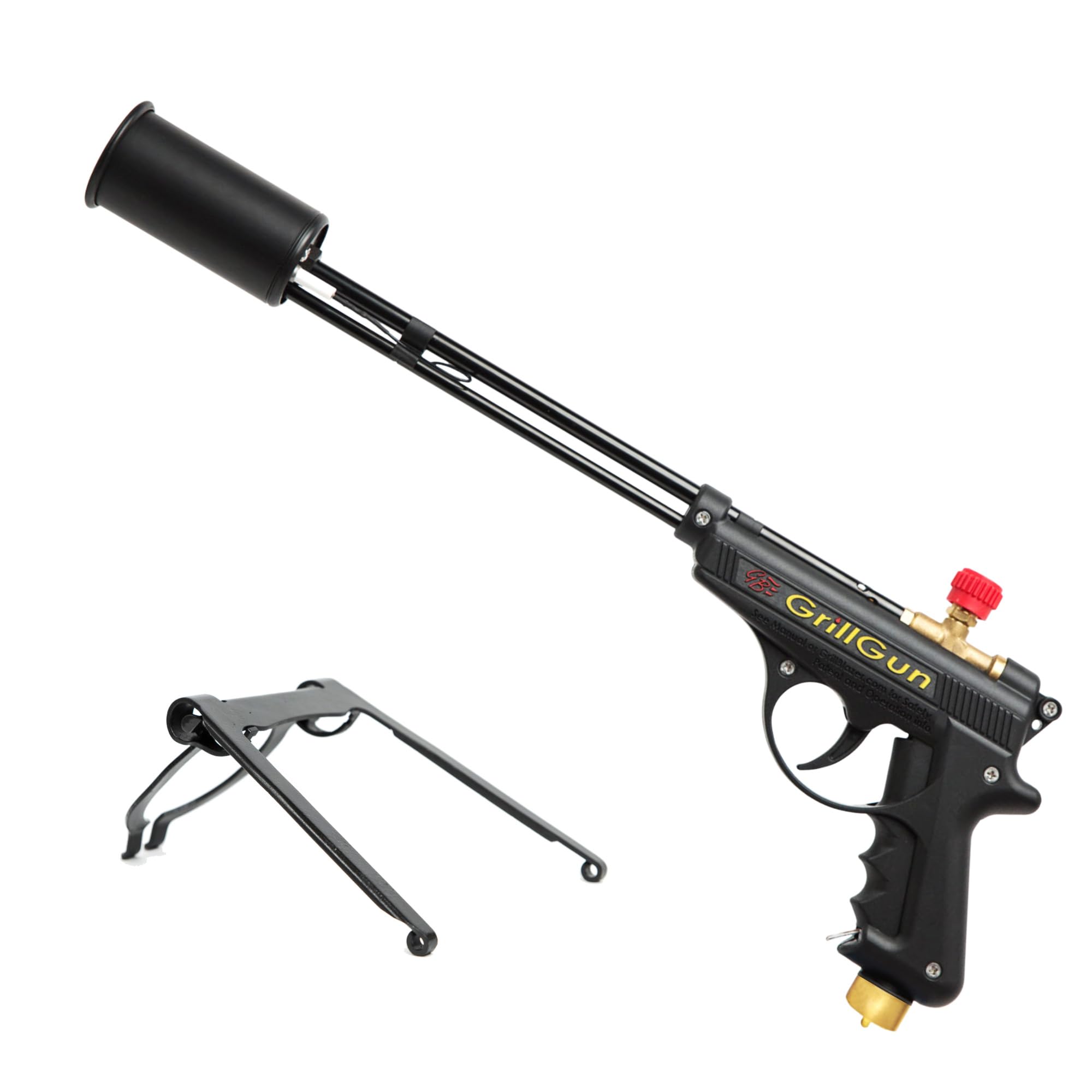 GRILLBLAZER GrillGun front view showing robust handheld design and ergonomic grip