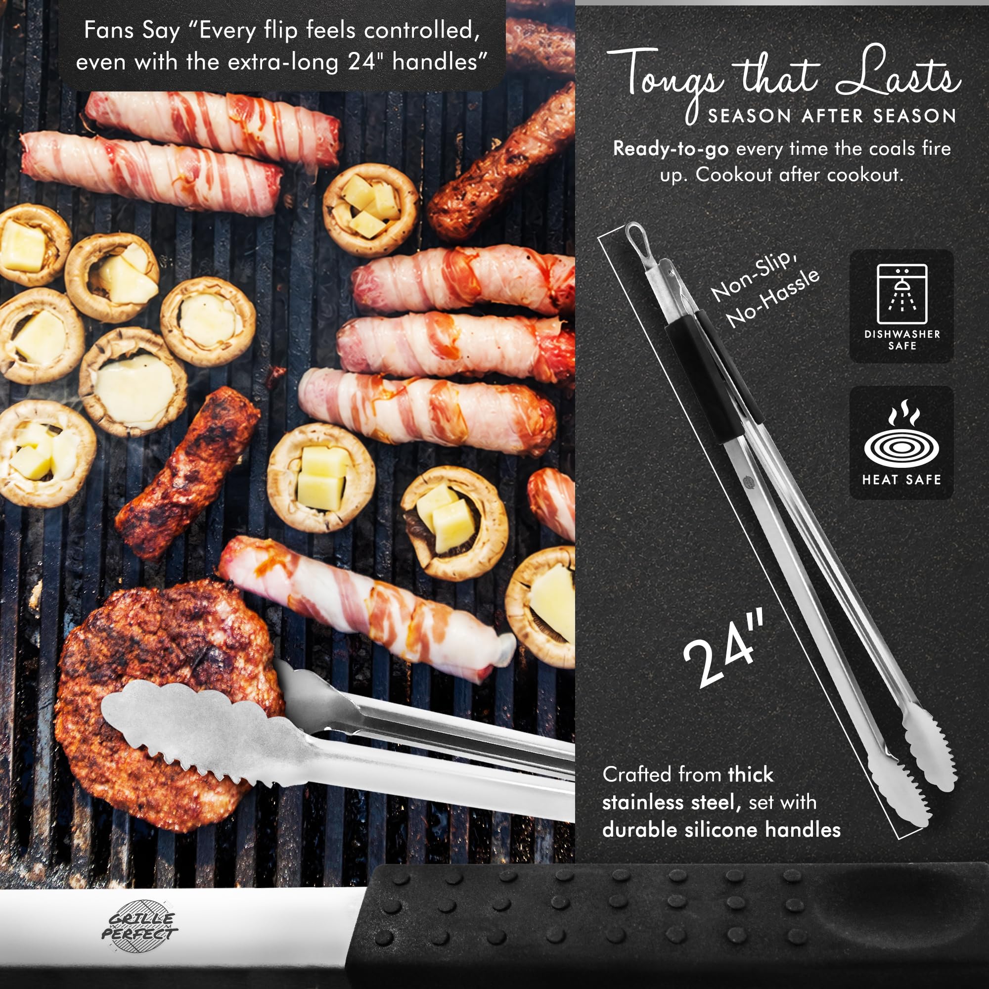 Grille Perfect lifting brisket to show heavy-duty strength and steady control