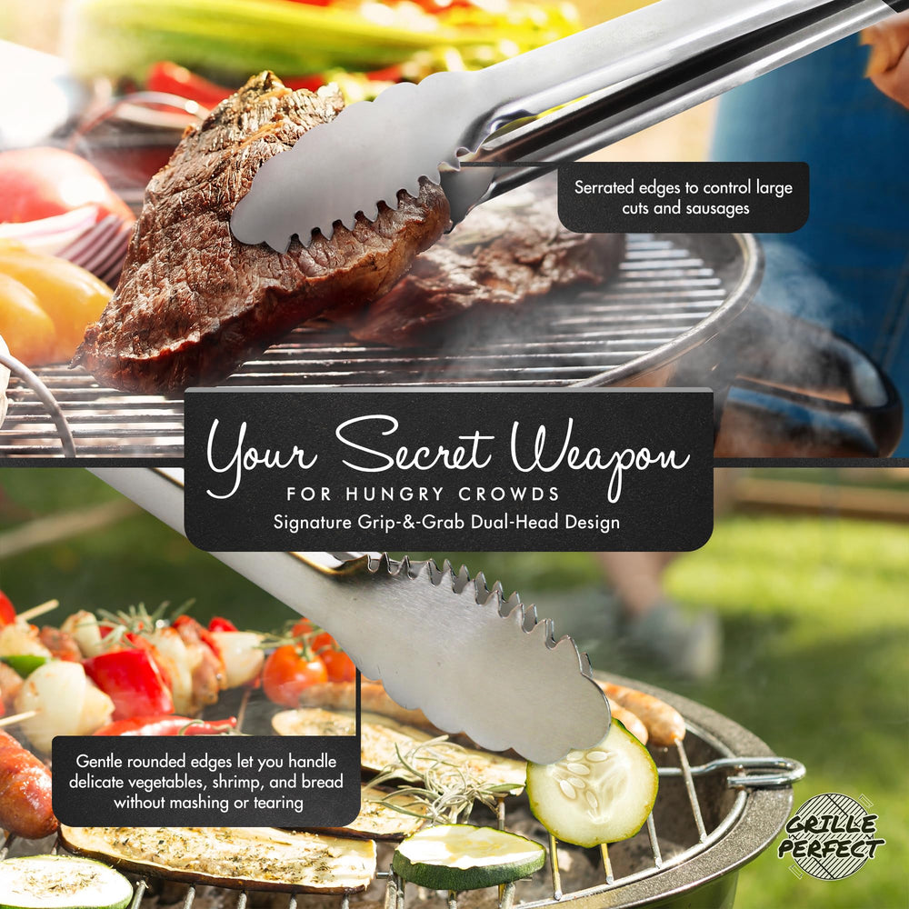 Grille Perfect next to spatula for size comparison and clear 24-inch reach