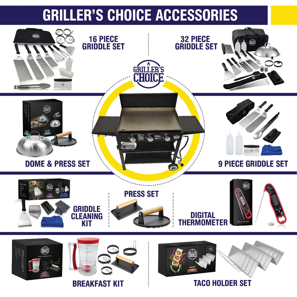 Grillers Choice scraper edge close-up for easy griddle cleaning and maintenance