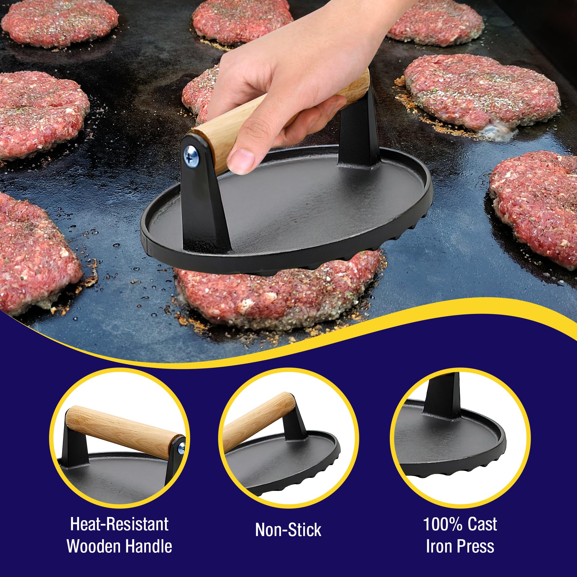 Grillers Choice dome covering sandwich to melt cheese evenly and reduce cook time