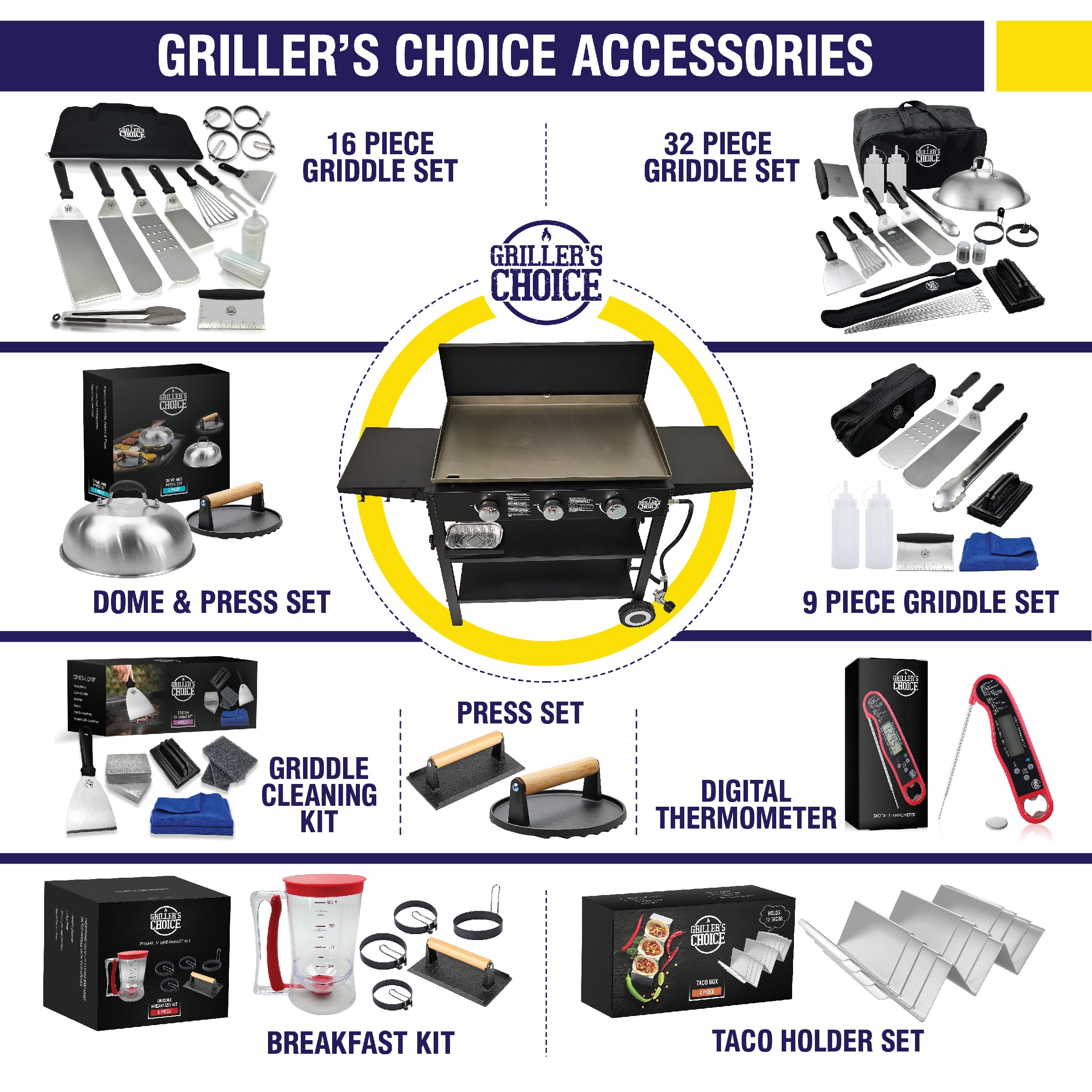 Grillers Choice lifestyle griddle setup outdoor demonstrating professional cooking results
