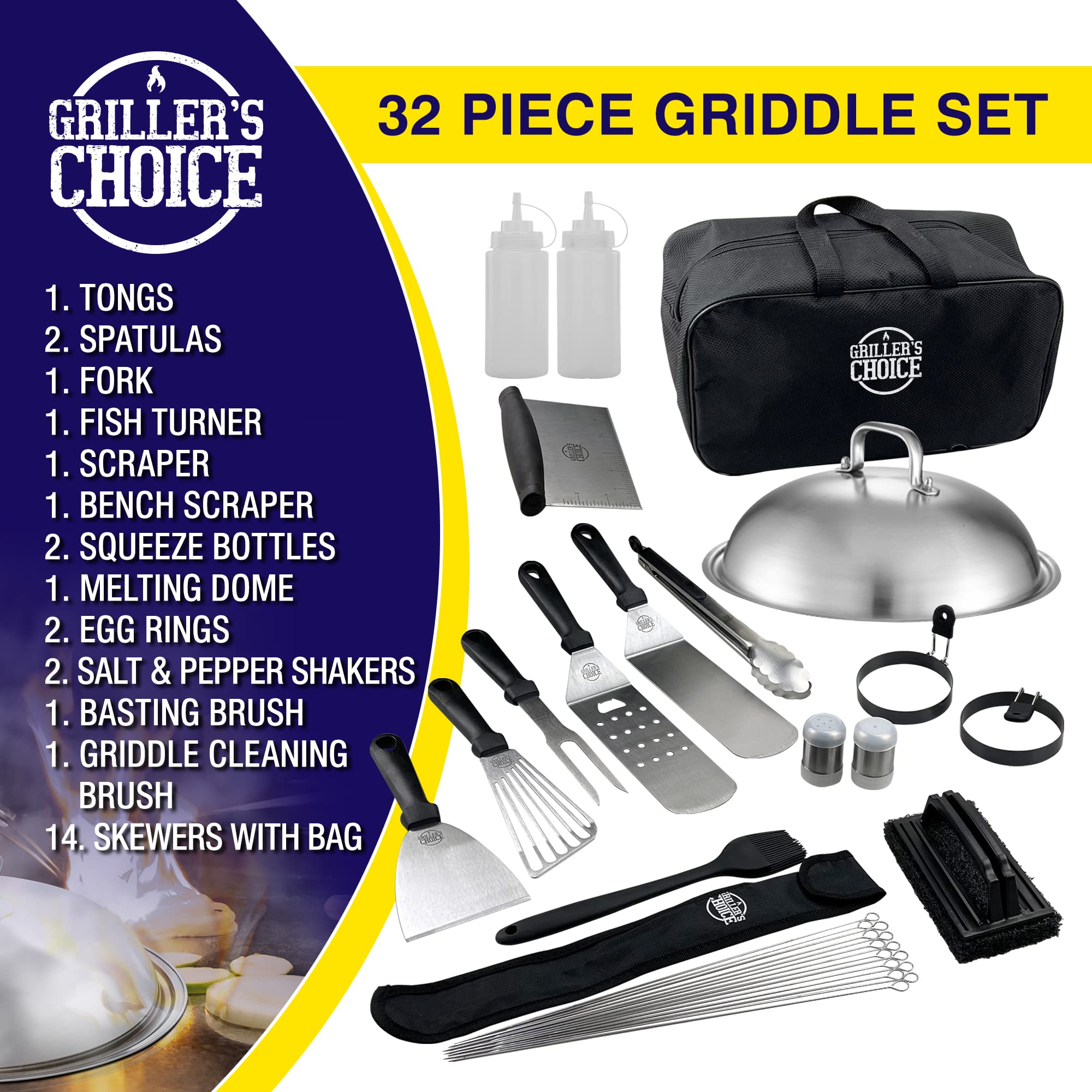 Grillers Choice spatula blade close-up showing heavy-duty stainless steel strength