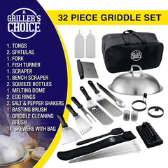 Grillers Choice spatula blade close-up showing heavy-duty stainless steel strength