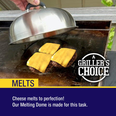 Grillers Choice stainless dome interior detail showing heavy-gauge 304 durability
