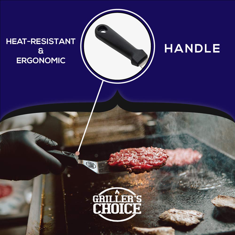 Griller's Choice tools in use on flat top grill improving workflow and control