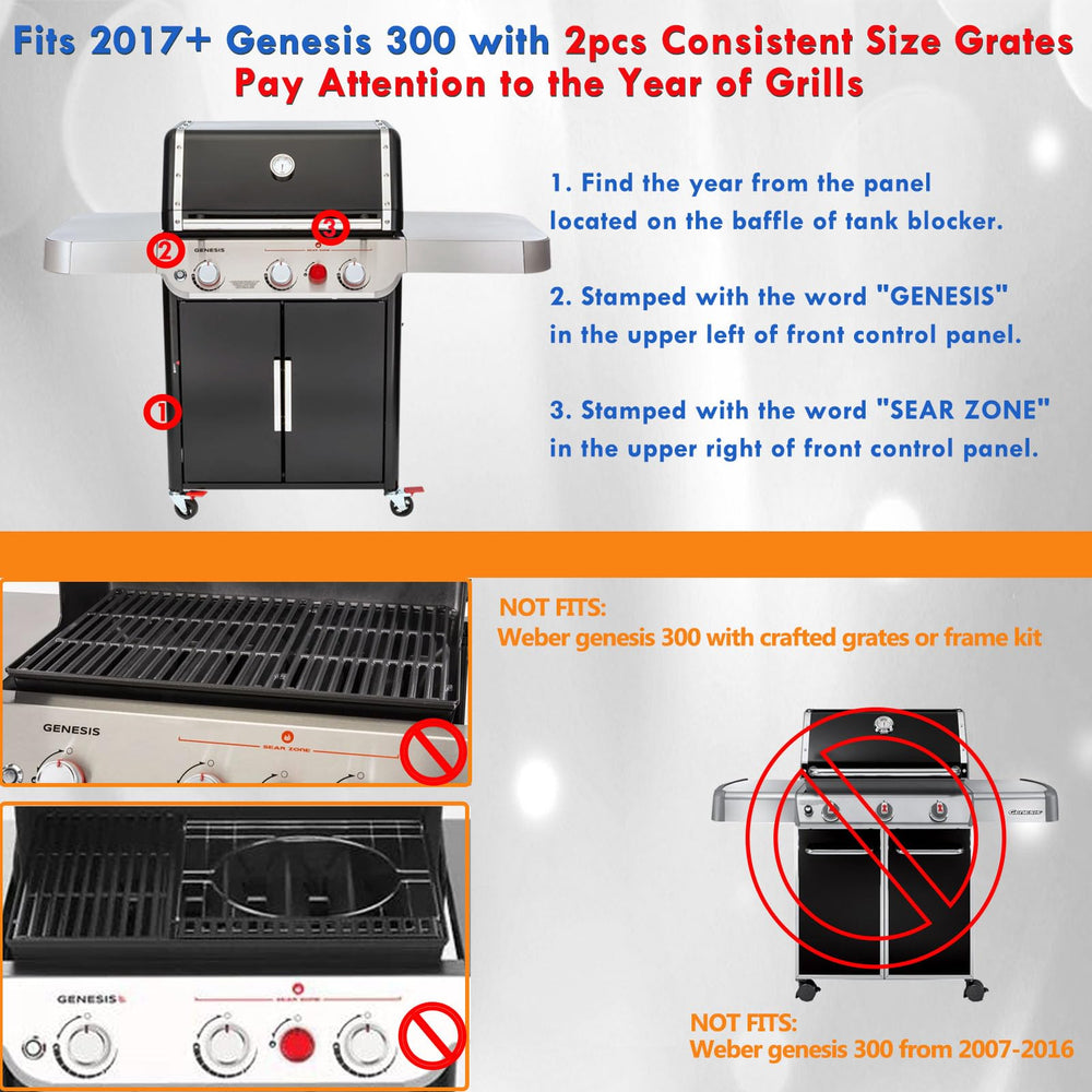 Grillflame 7599 installed in a Weber Genesis II grill for correct fit