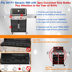 Grillflame 7599 installed in a Weber Genesis II grill for correct fit