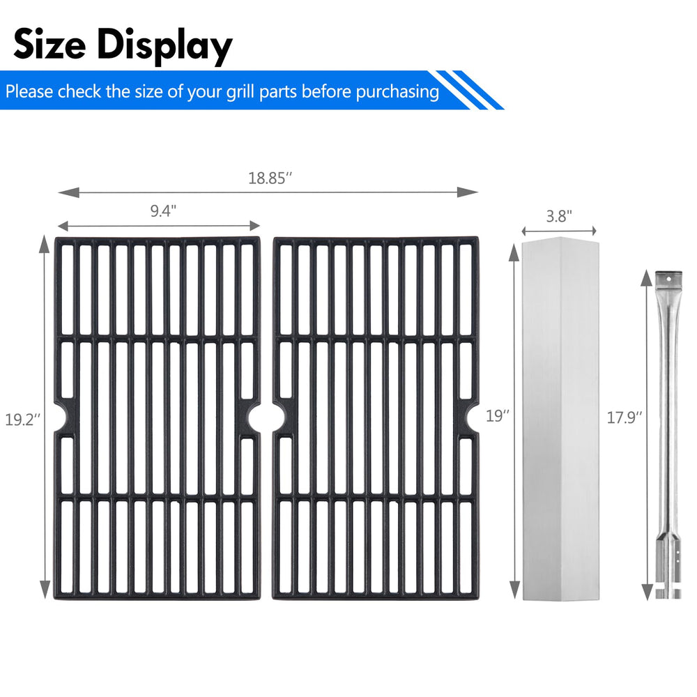 Grillflame cast-iron grate close-up highlighting texture and improved heat retention