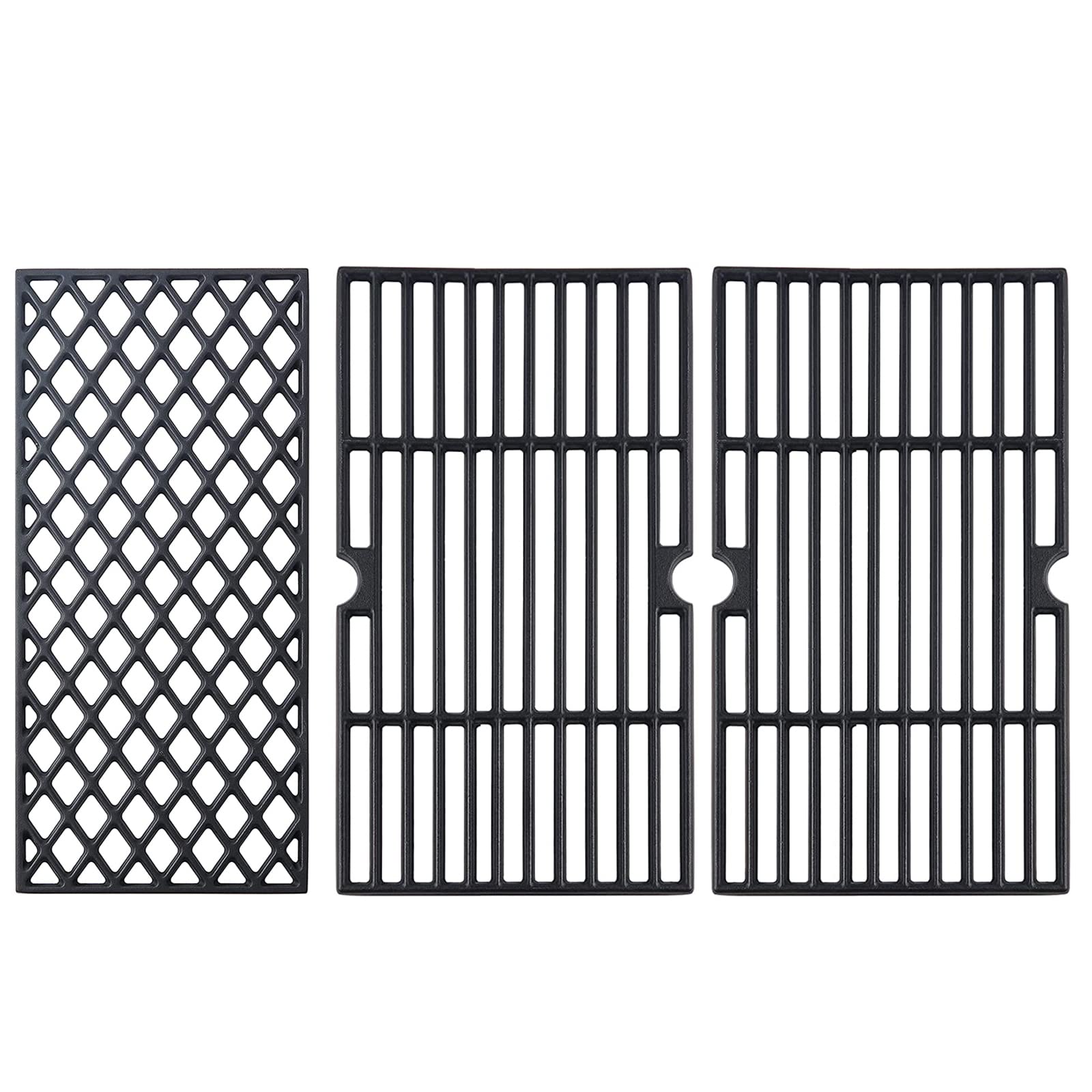 Grillflame front view showing full cast iron grate and durable finish benefit