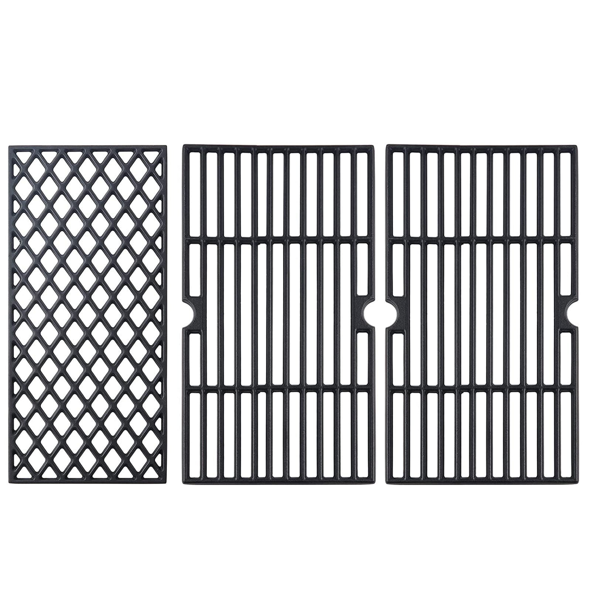 Grillflame front view showing full cast iron grate and durable finish benefit