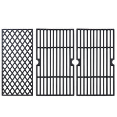 Grillflame front view showing full cast iron grate and durable finish benefit